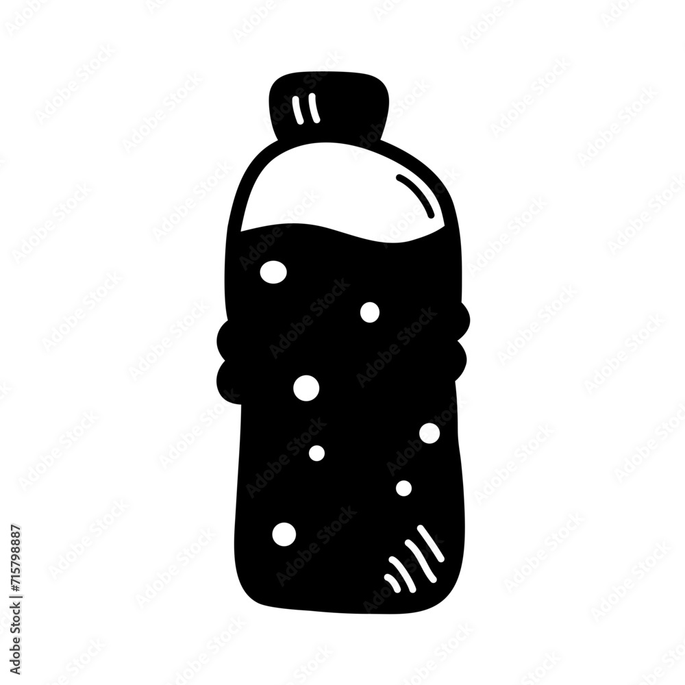 Mineral water bottle in glyph style Mineral water bottle in glyph style
