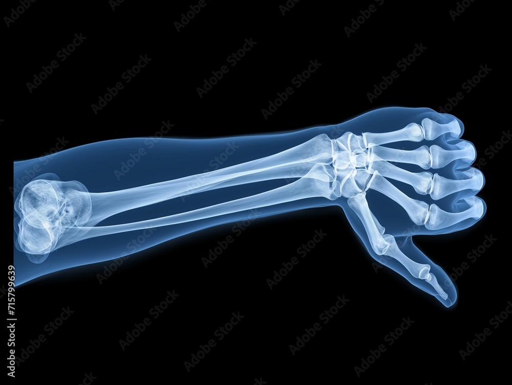 Refusal symbol, x-ray image of forearm and hand with thumb down and folded fingers, radiography photograph, illustration of deception, negative bad results or answer, unsolved issue, disapproval sign Refusal symbol, x-ray image of forearm and hand with thumb down and folded fingers, radiography photograph, illustration of deception, negative bad results or answer, unsolved issue, disapproval sign