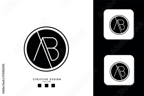 Alphabet letters icon logo AB or BA	
