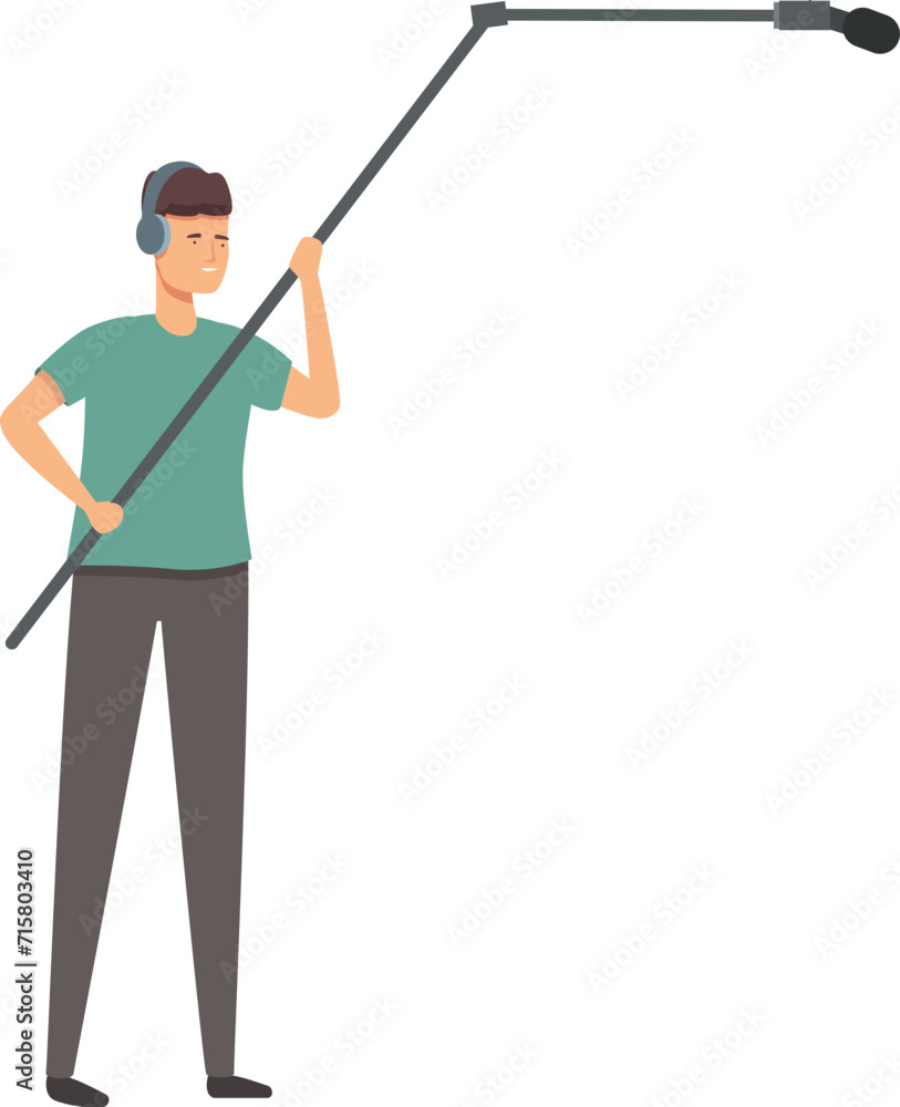 Sound news production icon cartoon vector. Show digital host. Device staff Sound news production icon cartoon vector. Show digital host. Device staff
