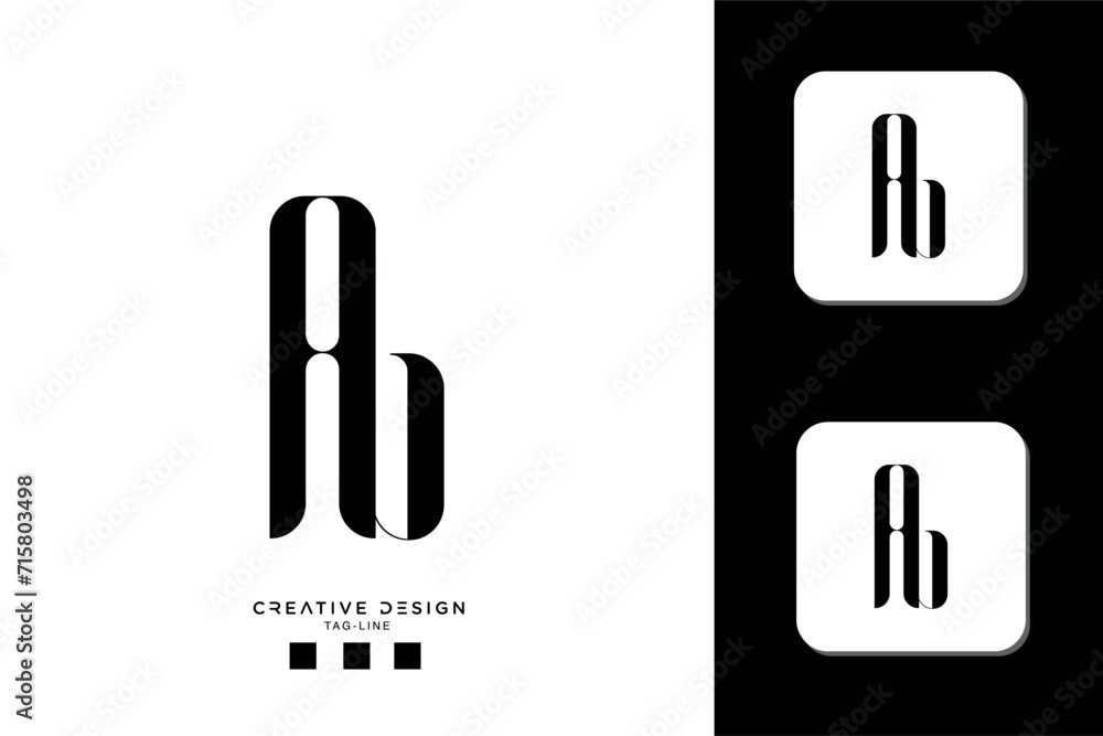 Alphabet letters icon logo AB or BA Alphabet letters icon logo AB or BA