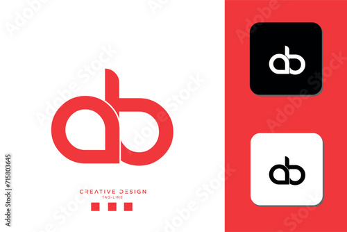 Alphabet letters icon logo AB or BA	