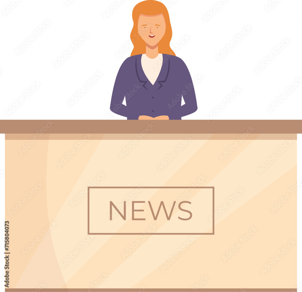 News studio host icon cartoon vector. Media digital. Show talk tv News studio host icon cartoon vector. Media digital. Show talk tv