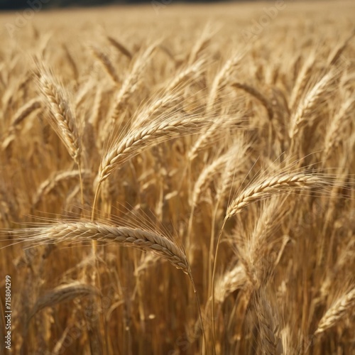 Golden wheat field  close-up. 