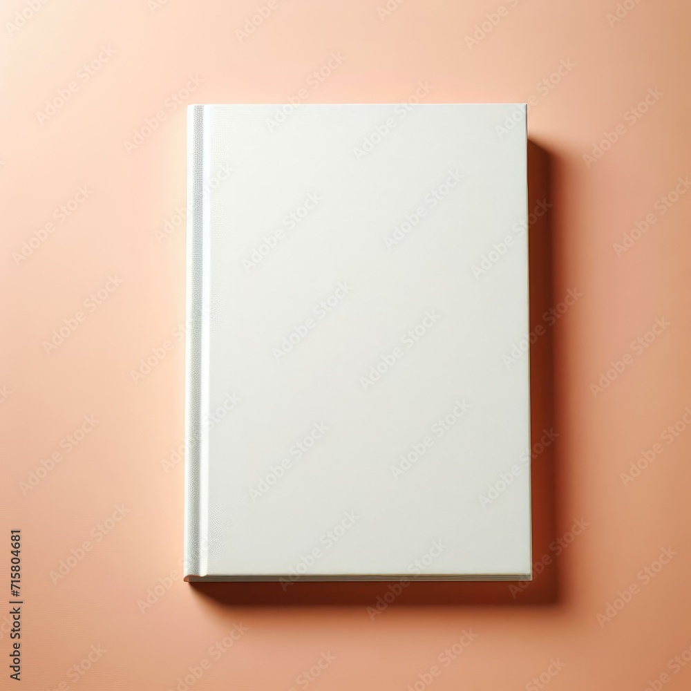 white book cover mockup layout design with shadows for branding, on peach background white book cover mockup layout design with shadows for branding, on peach background