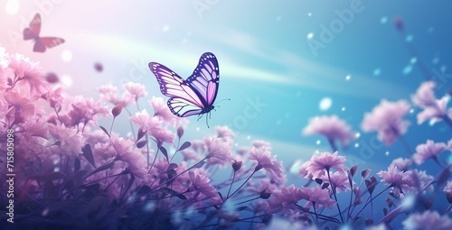 butterfly on a flower, background, wallpaper  © Andrii