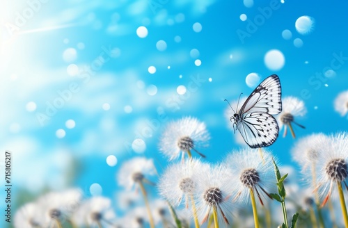 butterfly on a blue flower, background, wallpaper 