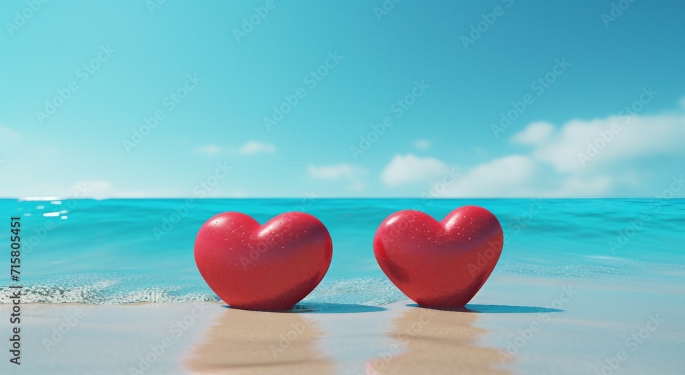 Fototapeta premium heart on the beach