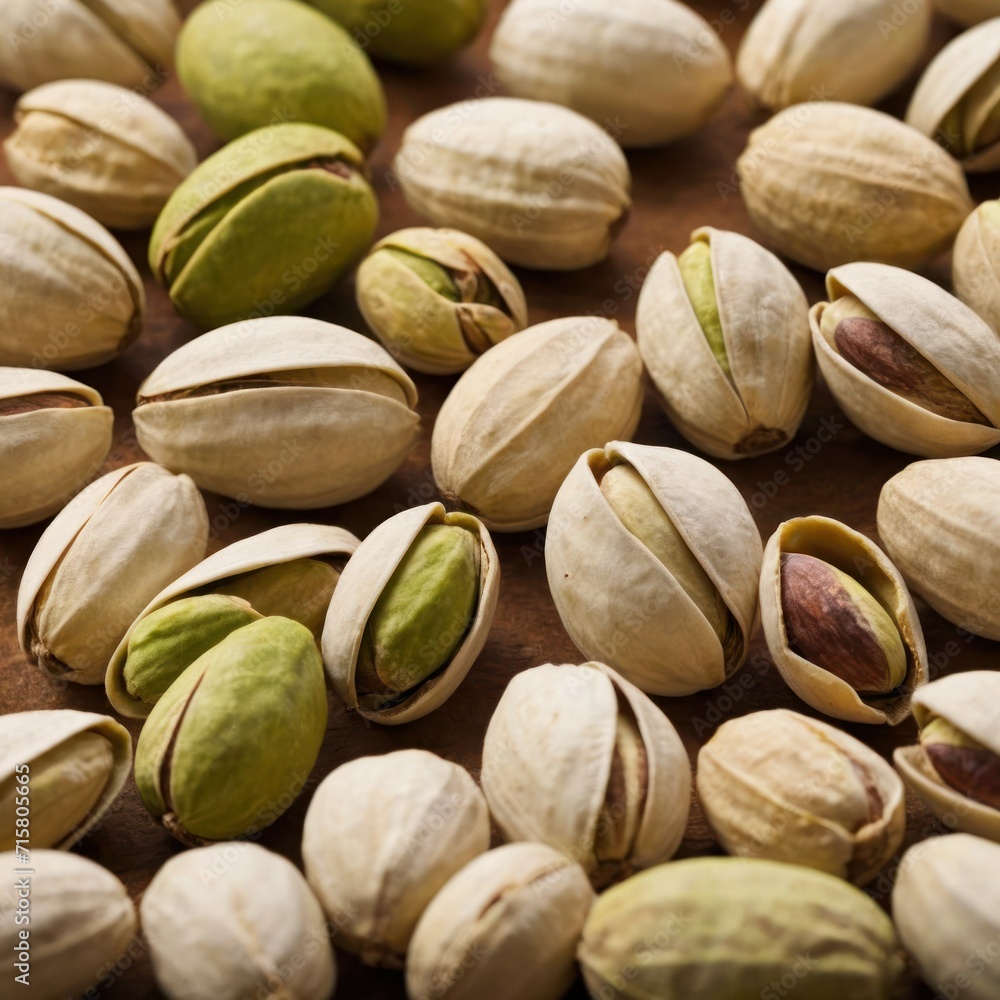 Pistachios in shells on wooden background.
Pistachios in shells on wooden background.