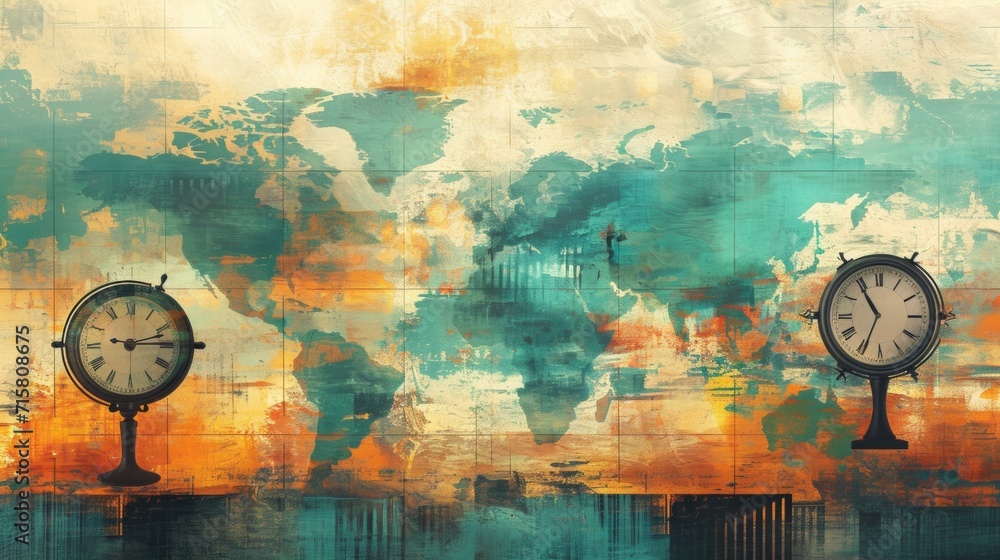 Global Remote Teams Maps and Global Clocks and conceptual metaphors of