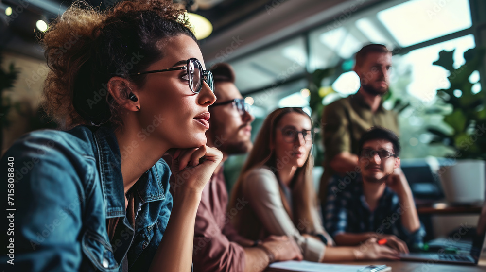 Close-up of a business meeting with several individuals over a wooden table, suggesting a modern, tech-savvy professional environment. Close-up of a business meeting with several individuals over a wooden table, suggesting a modern, tech-savvy professional environment.