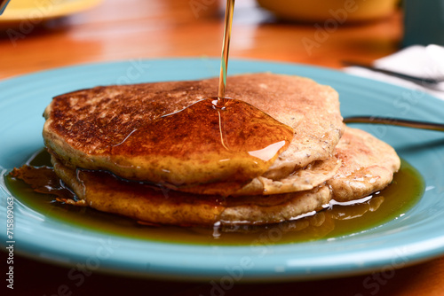 Vegan sourdough pancakes for breakfast
