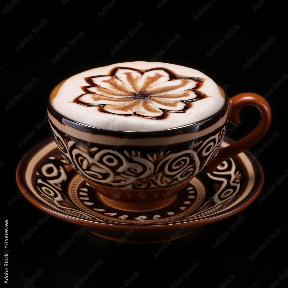 Cappuccino with artful foam design Cappuccino with artful foam design