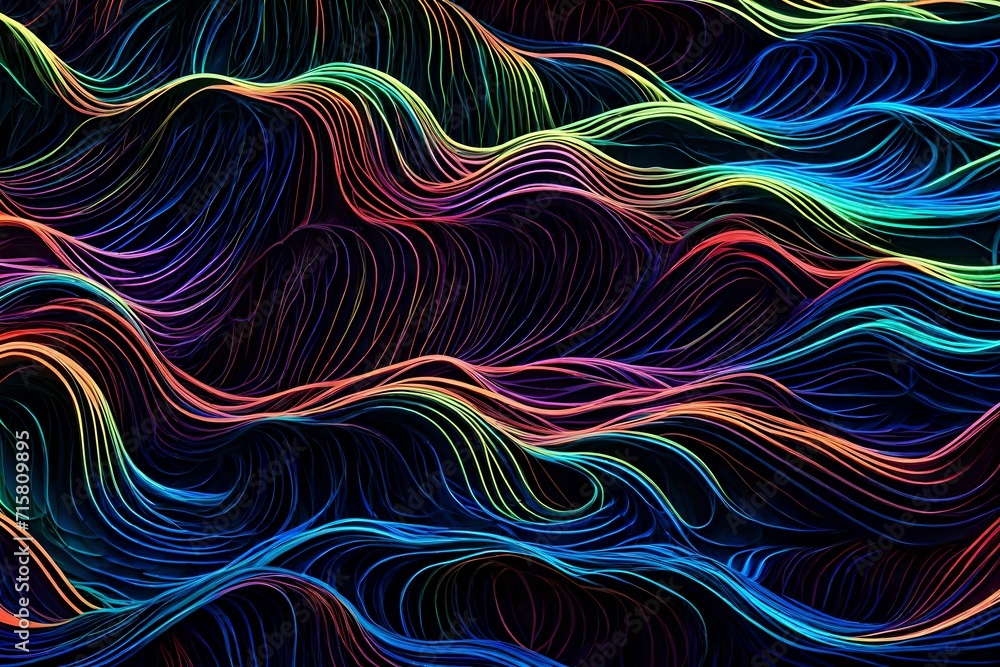 Neon waves cascading like a waterfall of light Neon waves cascading like a waterfall of light