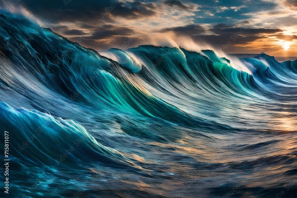 Iridescent waves creating a mesmerizing spectacle