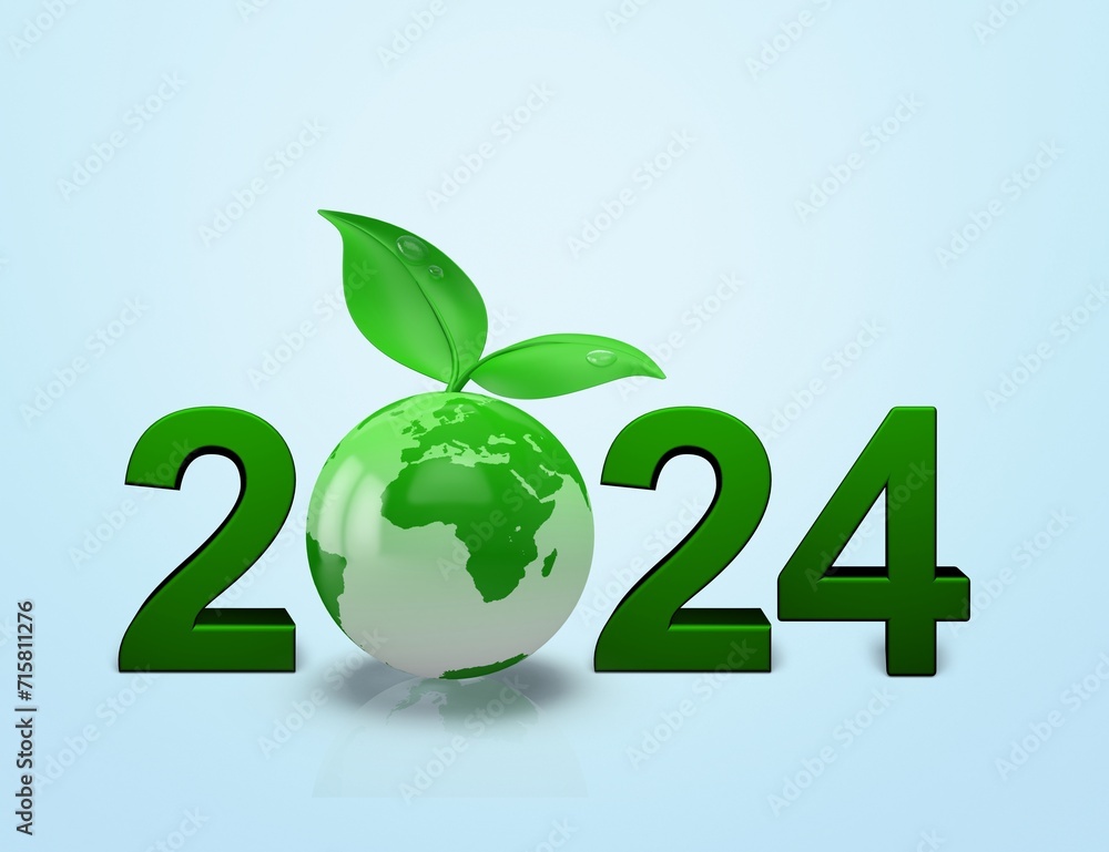 2024 New Year green recycling environment. 2024 New Year green recycling environment.