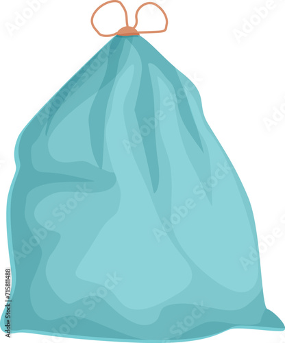 New garbage bag icon cartoon vector. General trash. Urban package