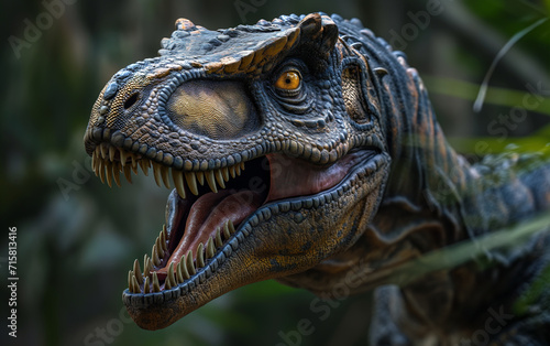 Dinosaur close up head.T-rex. Generative GI