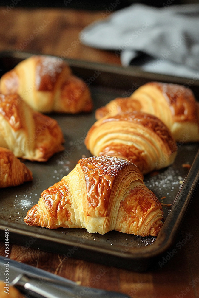 Delicious freshly baked butter croissants Delicious freshly baked butter croissants