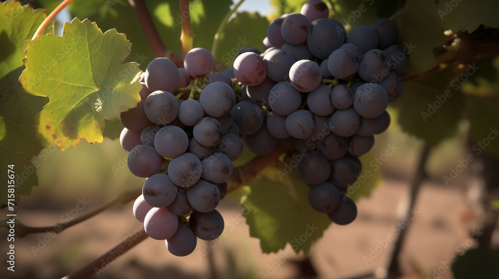 Grapes in the vineyard, agriculture, autumn harvest 