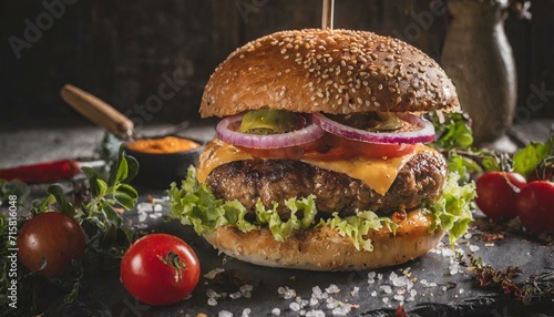 Up Close and Flavorful  A Culinary Journey through Our Juicy Burger