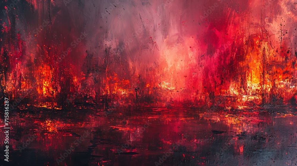 Abstract Fiery Red Artistic Impression Abstract Fiery Red Artistic Impression