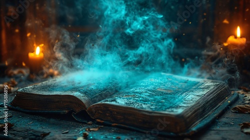 Neon Bookworm: A Blue-lit Journey Through the World of Literature Generative AI