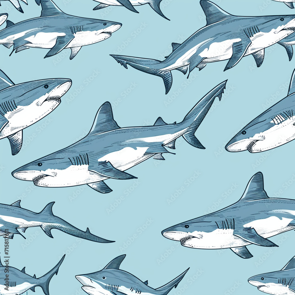 Fototapeta premium shark, pattern, design, ocean, nature
