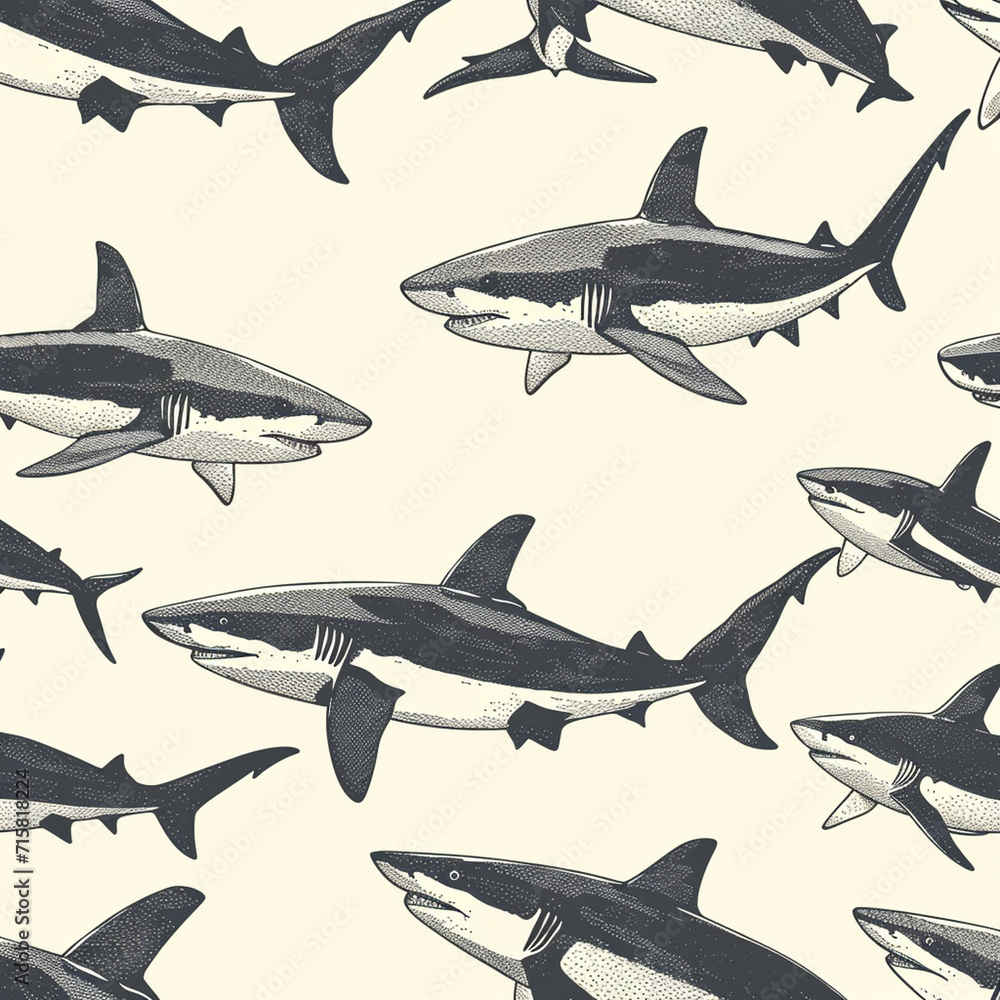 Naklejka premium shark, pattern, design, ocean, nature
