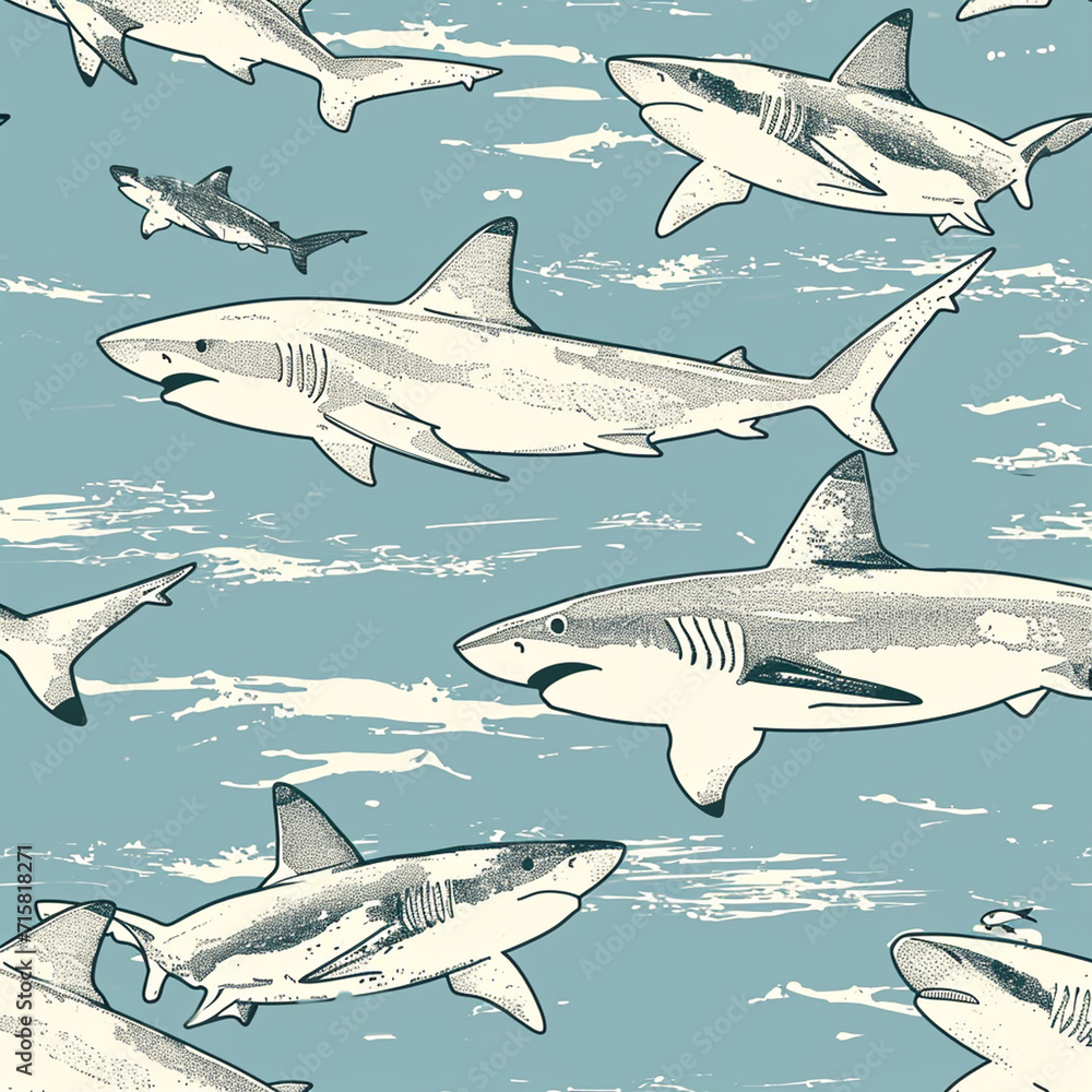 Fototapeta premium shark, pattern, design, ocean, nature