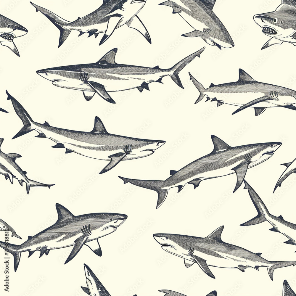 shark, pattern, ocean, blue, design shark, pattern, ocean, blue, design