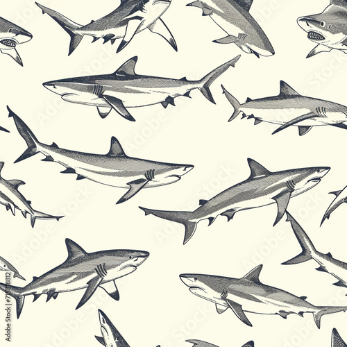 shark, pattern, ocean, blue, design © Dennis