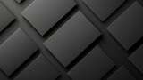 Top view of several black business cards on a gray surface with a copy space, Generative AI.