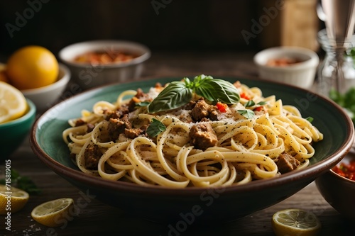 Traditional Flavors and Timeless Recipes Explore the essence of authentic Italian pasta with traditional flavors and timeless recipes. This high-quality image captures the classic appeal of Italian