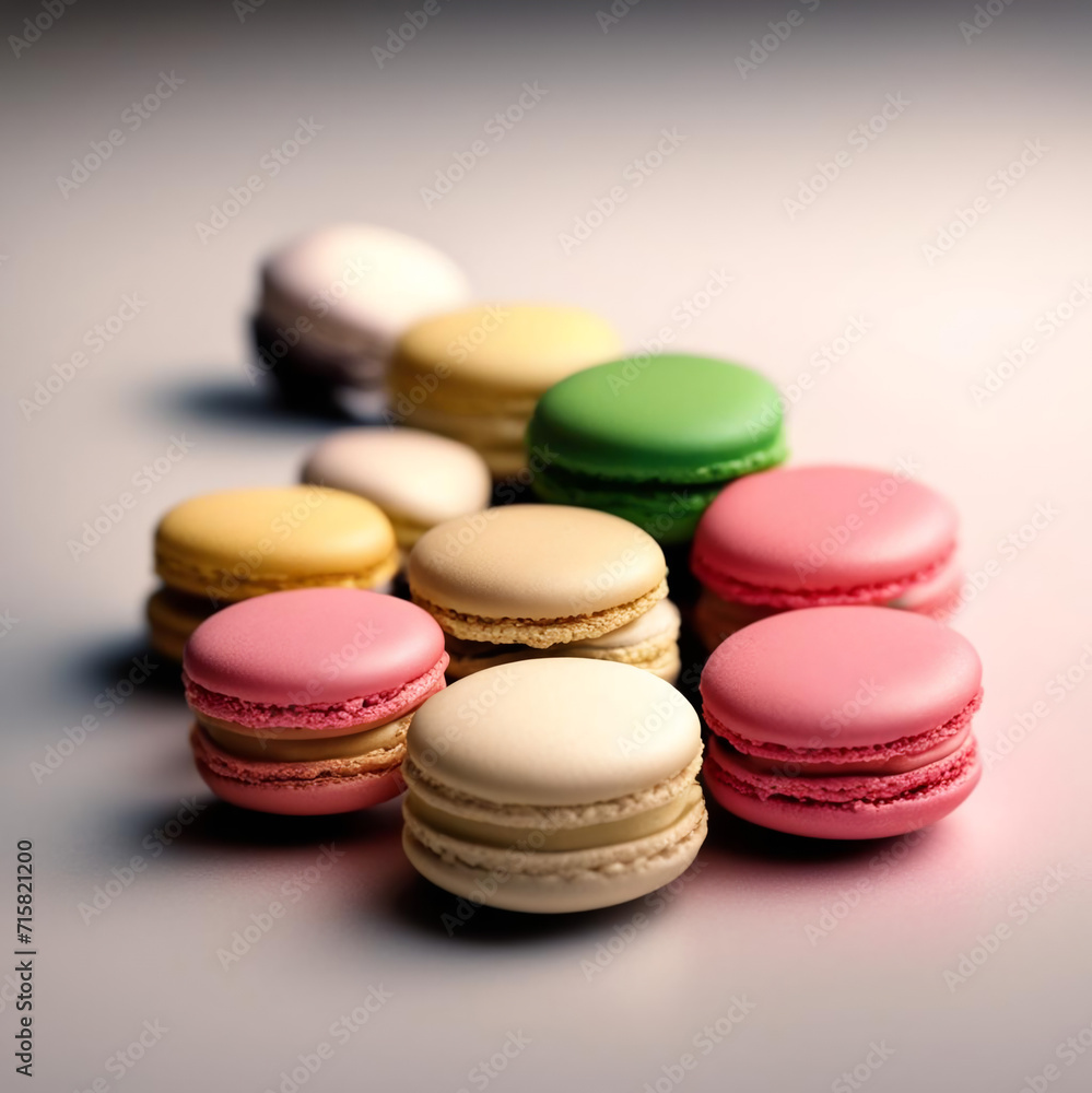 Macaroons lie on a light surface. Macaroons lie on a light surface.