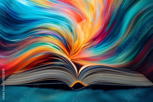 Colorful Book Swirl: A Monthly Event Celebration Generative AI