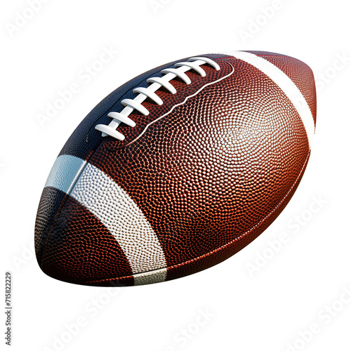 American football ball in transparent background. Generative AI. photo