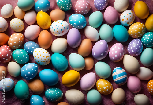 Colorful easter eggs collection, easter celebration.