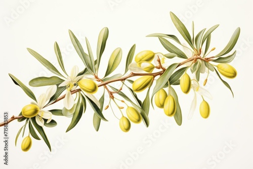 Depiction of a jojoba flora. Generative AI photo