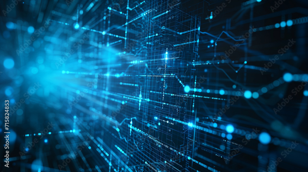 A high-tech interface showing a cybersecurity network, network, dynamic and dramatic compositions, with copy space A high-tech interface showing a cybersecurity network, network, dynamic and dramatic compositions, with copy space