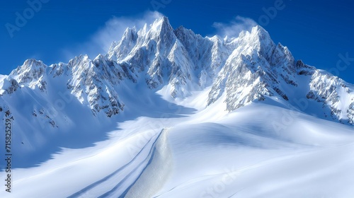 ski trip to the alps. skiing down a mountain. wandering up in the mountains created by ai photo
