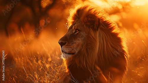 lion in the wild portrait
