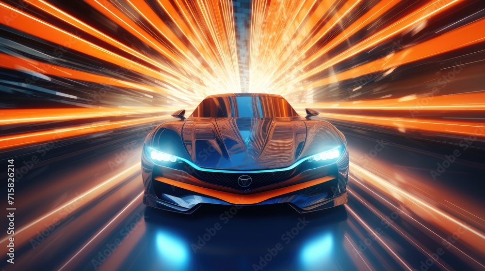 The future unfolds as a self-driving car effortlessly travels on a modern highway, illustrating a futuristic concept. The future unfolds as a self-driving car effortlessly travels on a modern highway, illustrating a futuristic concept.