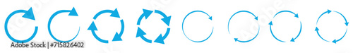 Reload arrow vector set. Reload circle arrows collection. Rotation arrow icon.