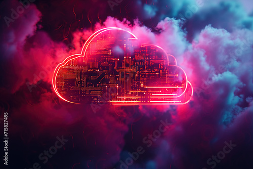 Cloud Networking, Crypto, AI, Firewall Network Security, Artificial Intelligence, Cyber Security, Cloud Managed, Circuit Board, AI Generated Art for Business and Technology