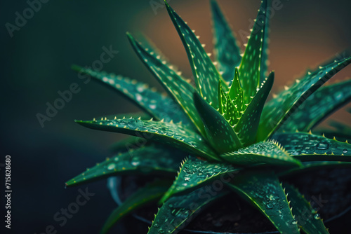 A captivating portrait of the radiant beauty and natural radiance of an Aloe Vera plant