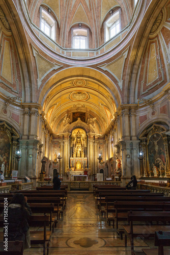 View of interior Santo Antonio de Lisboa an old church in the city  Lisbon  Portugal