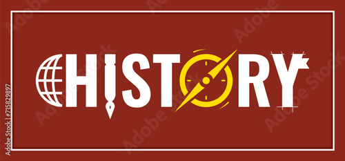 concept history word. history word with symbols concept