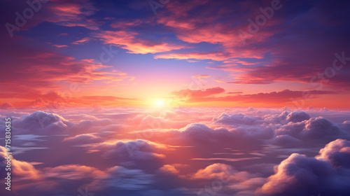 Sunrise sky HD 8K wallpaper Stock Photographic Image,, Dramatic sky, vibrant colors, nature beauty in tranquil scene