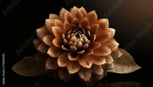 Kwiat dalii 3D na czarnym tle